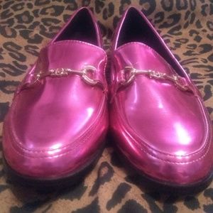TOPSHOP Metallic LUCY Loafer Rare Hot Pink 8 1/2